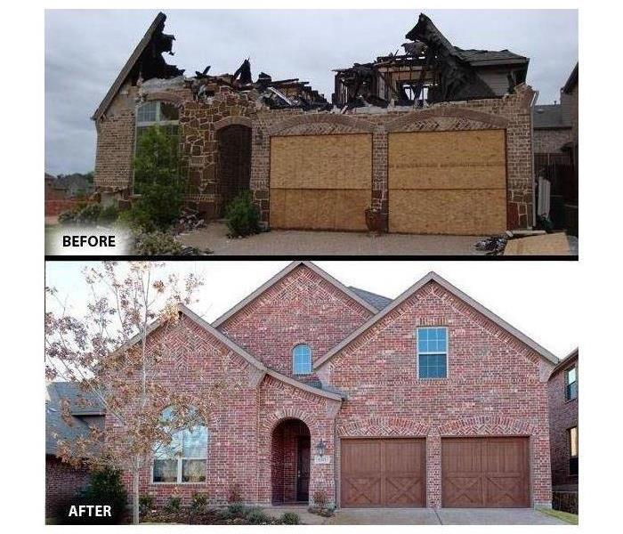 Before and after a residential fire restoration job.