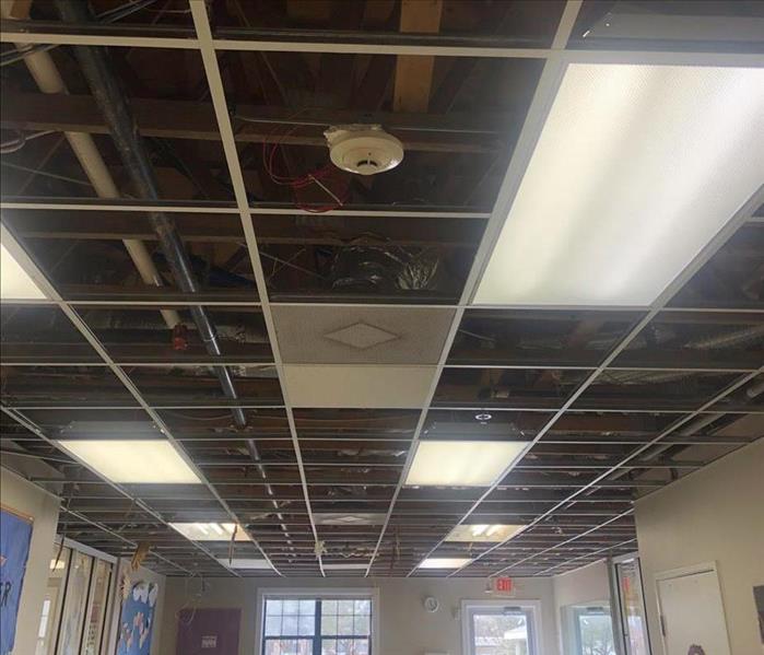 Dropped ceiling collapse.