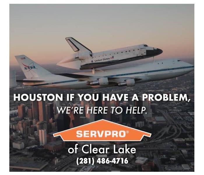 Picture of a space rocket with the franchise information and the text ¨Houston, if you have a problem we are here to help!¨