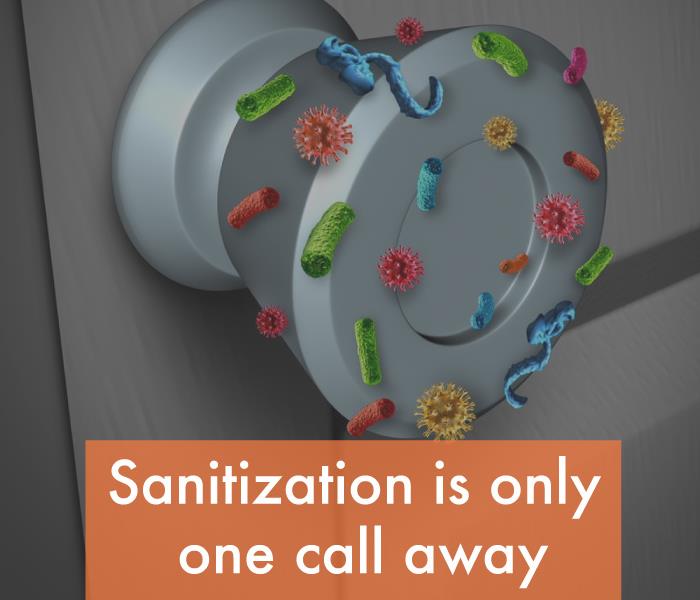 A graphic that says sanitization is only a call away